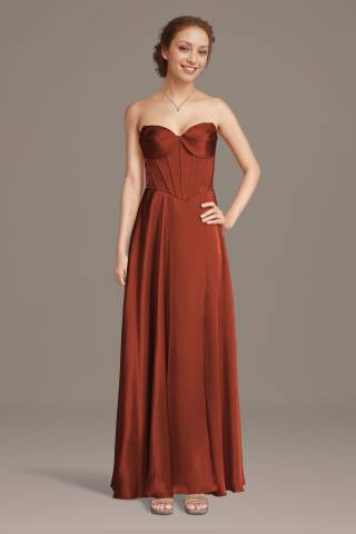 Picture of Charmeuse Corset Bodice A-Line Dress