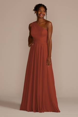 Picture of Mesh One-Shoulder Dress with Full Skirt