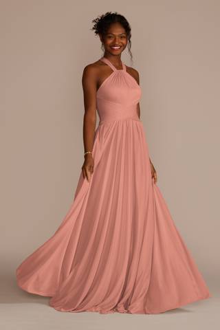 Picture of High-Neck Mesh Dress with Full Skirt