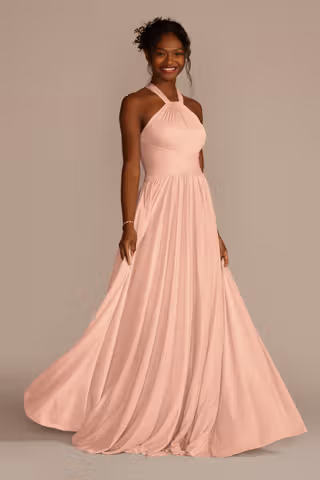 View Celebrate DB Studio High-Neck Mesh Dress with Full Skirt in all available color and sizes Picture of High-Neck Mesh Dress with Full Skirt