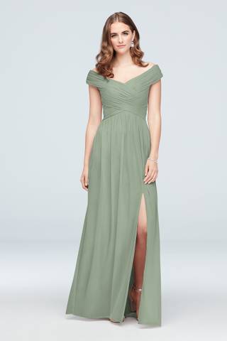 Picture of Crisscross Off-the-Shoulder Mesh Dress