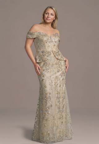 Picture of Embellished Off-the-Shoulder Peplum Sheath Dress