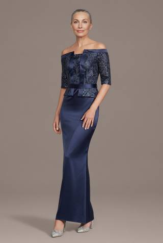 Picture of Embellished Off-the-Shoulder Faux Jacket Dress