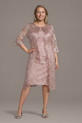 Picture of Lace Tank Dress with Three-Quarter Sleeve Jacket