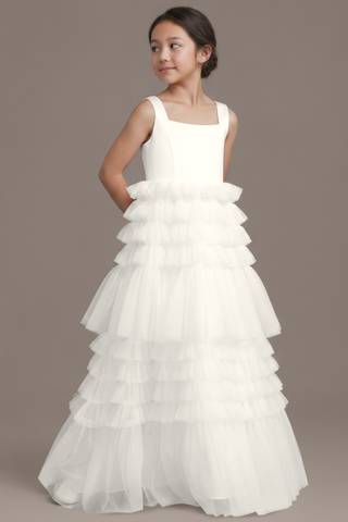 Picture of Tiered Tulle Tank Ball Gown Flower Girl Dress