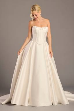 Picture of Satin Sculpted Strapless Ball Gown Wedding Dress