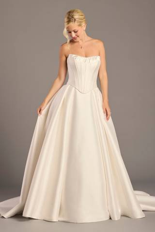 Picture of Satin Sculpted Strapless Ball Gown Wedding Dress